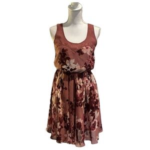 LC Lauren Conrad Pretty in Pink Floral Flowy Dress size 4